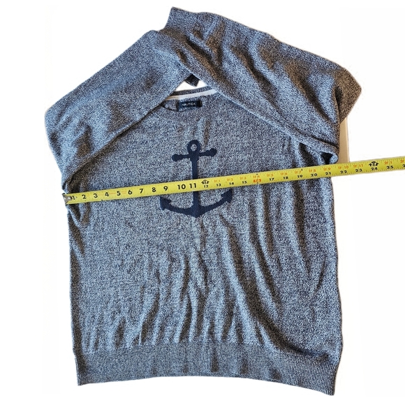 Nautica Long Sleeve Anchor Intarsia Womens Sweater Top - Picture 11 of 16